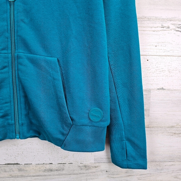 Bench Mikina Funnel Neck Zip Up Microfleece Small Teal Activewear Dancecore - Picture 11 of 15